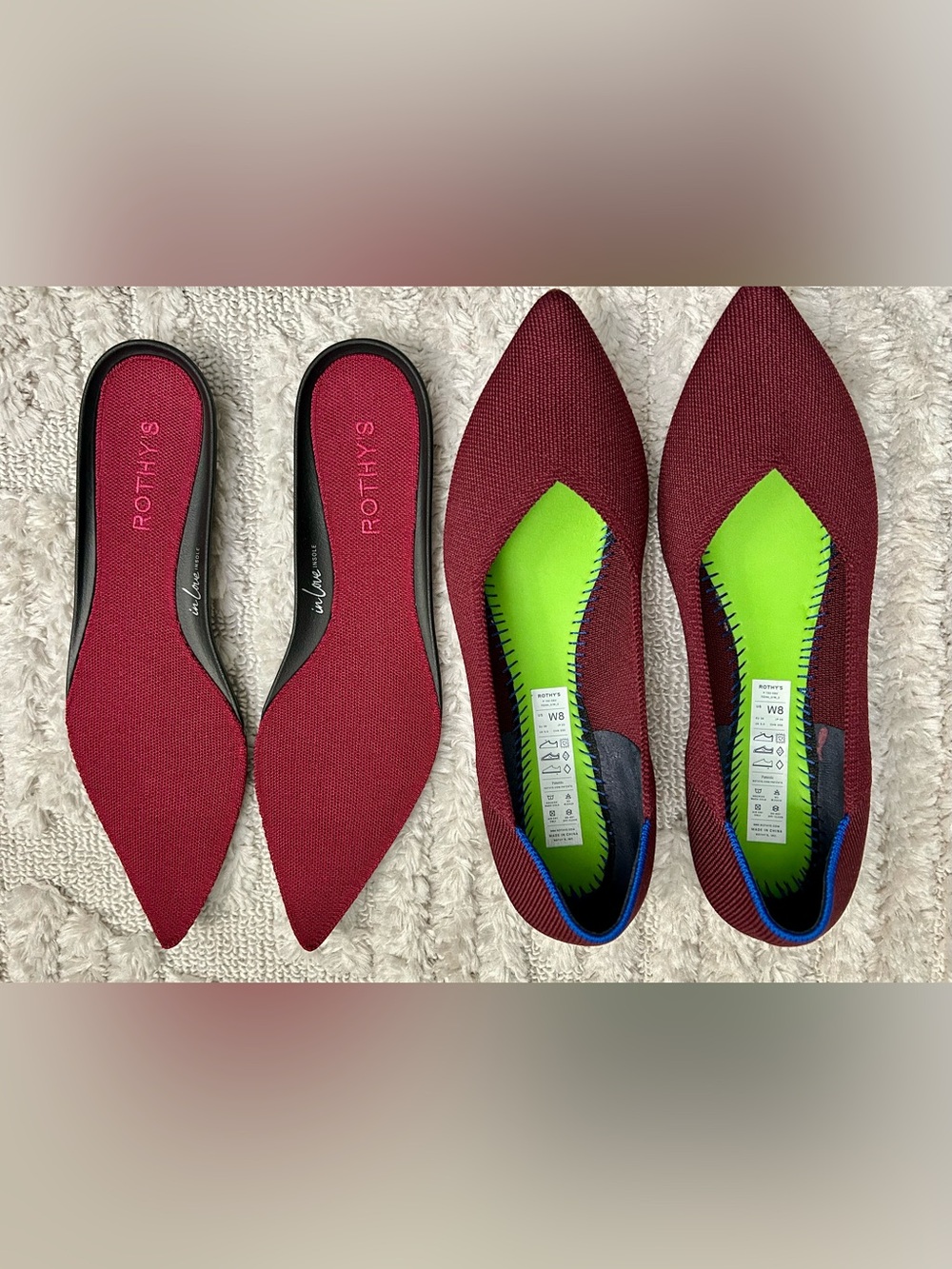 NWB Rothy’s The Point II Ballet Flat - Size 8 in Cabernet - Picture 3 of 4